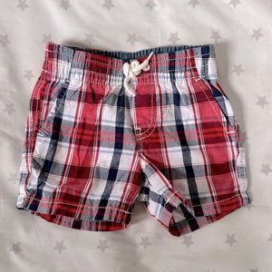 Baby Gap red madras plaid shorts size 12-18 months